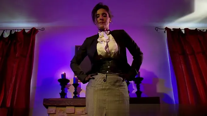 Horny girlfriend is eating a grape seductively and looking sexy