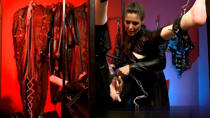 Naughty mistress is sexually abusing this dude's giant and nasty balls