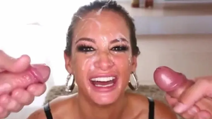 These nasty girls on their knees look great with cum shots on their knees