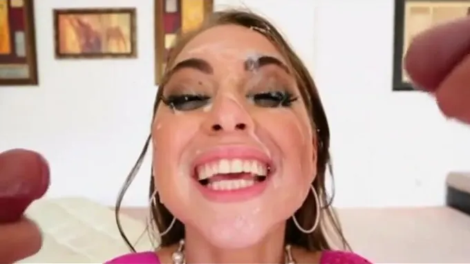 These nasty girls on their knees look great with cum shots on their knees