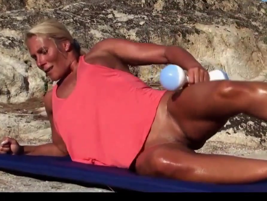 milf beach naked" Blonde milf working out naked on the beach looking amazingly hot - XLX.XXX