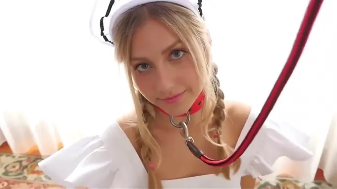 hjTight up innocent babe is staring into the camera looking seductive