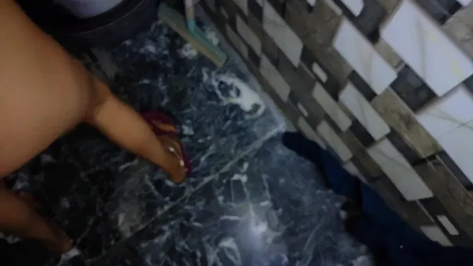 Indian step step-sister pissing (piss) in the rest apartment