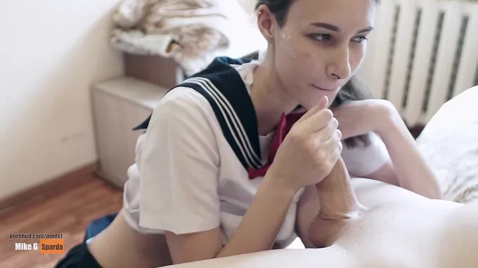 Would you let me have joy with a beef whistle after school? Tall dame plays with man rod after school. Divine bj