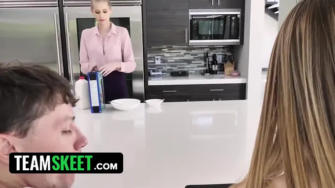 TeamSkeet - Stringent Platinum-Blonde Step Mother Makes Her Step Daughter-In-Law Sexually Satiate Her Step Brutha