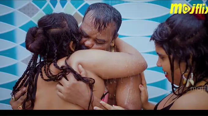 Masti's Big Tits and Ass Get Pounded in Uncensored Pool Threesome