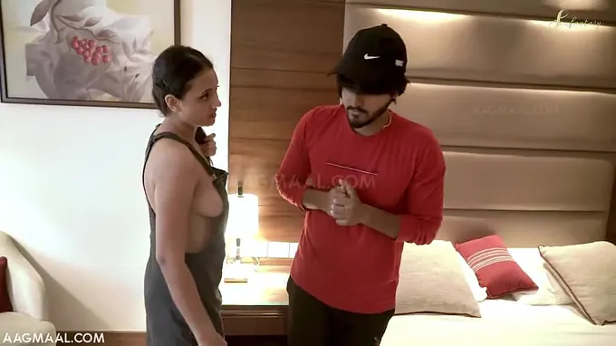 Adriana, the Indian babe, gets her tight ass drilled hard in her lingerie room