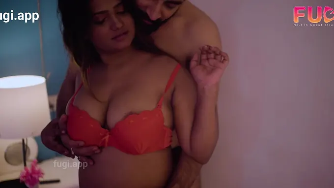 Watch this uncut dick get handjobs from busty amateur in lingerie in fantasy scene