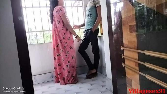Stepson gets his rump poked by his Indian stepmom in steamy rear end-fashion activity on balcony
