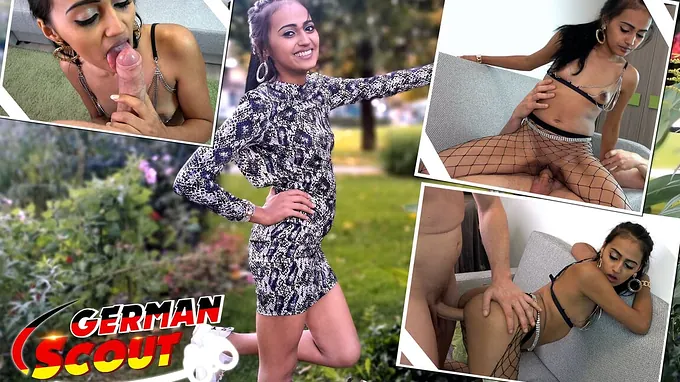 Emma Edible & Desi nubile get their first-ever audition practice with raunchy outdoor hook-up & fishnet pummels