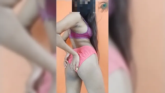 Insane Indian Nubile Cunt Underwear-gargling and tugging in homemade movie