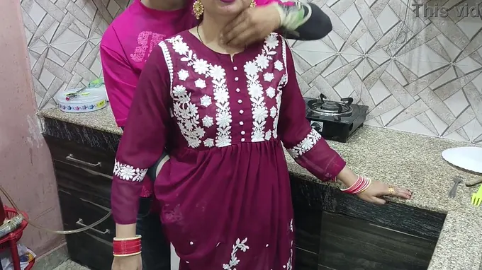 Desi bhabhi gets savagely poked in the kitchen by her devar's yam-sized fuckpole