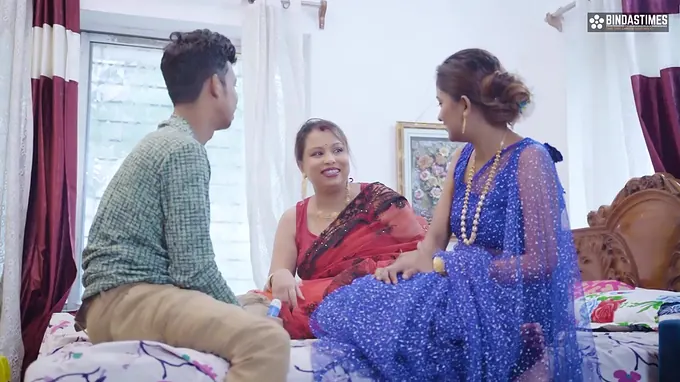 Witness as Desi Hubby instructs you to sate 2 Indian wives with a threesome Movie