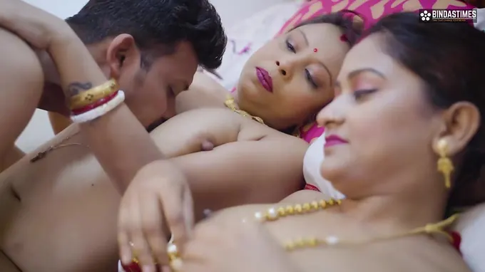 Witness as Desi Hubby instructs you to sate 2 Indian wives with a threesome Movie