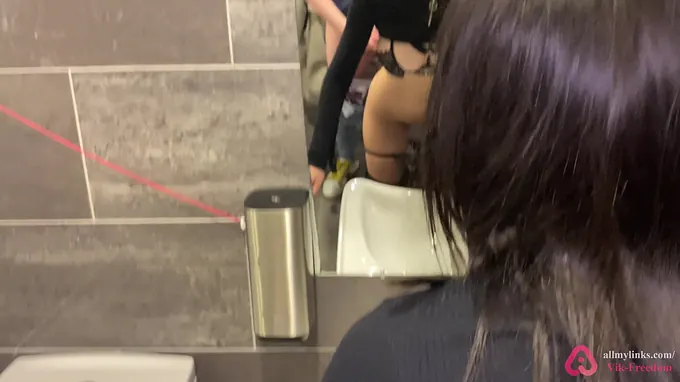18yo teenage gets kinky in public rest room at mall with agent & unexperienced stunner
