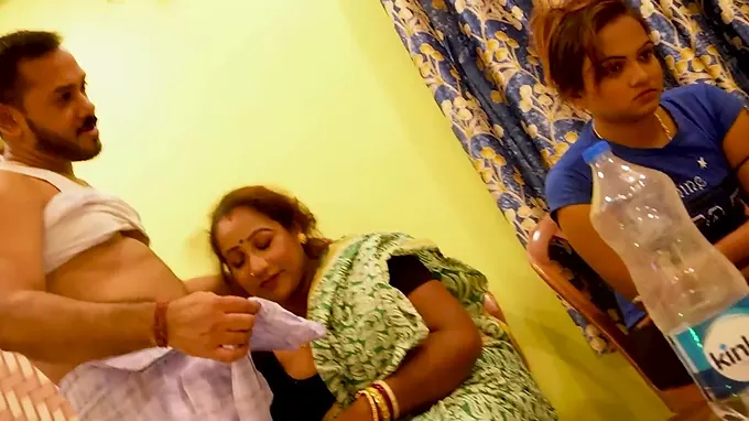 Step-sibling sex with a hot Indian step-sister in front of her naughty step-daughter-in-law