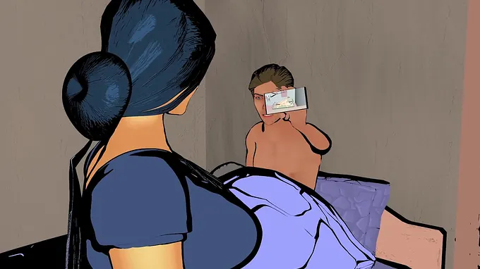 Step-daughter gets her big boobs plowed by step-mom's Indian rod