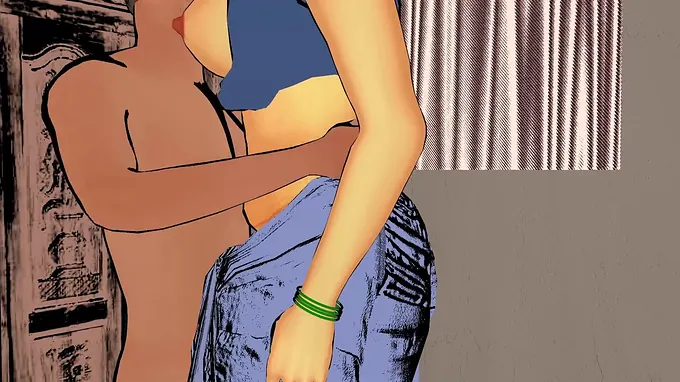 Step-daughter gets her big boobs plowed by step-mom's Indian rod