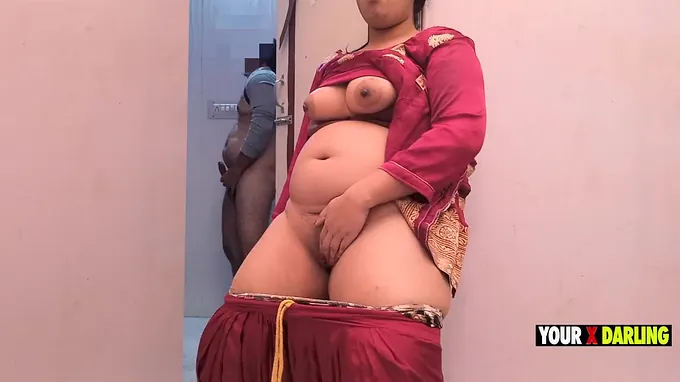 Indian stepmom with massive ass craves stepson's dick while stepson jerks off in shower