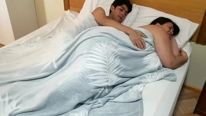 RiderQueenOk's stepson shares bed for a naughty rail with stepmom stuck in the middle