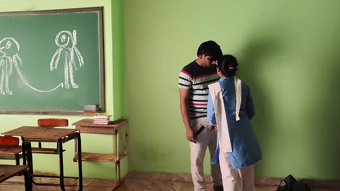 Steamy Indian student gets smashed rigid in class by franchised fellow