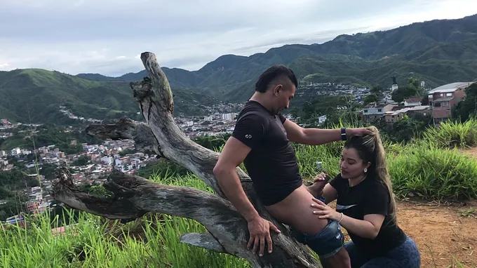 Watch Mia Khalifa, the Colombian MILF, get her mouth filled with hot jizz after a wild adventure on the Hill