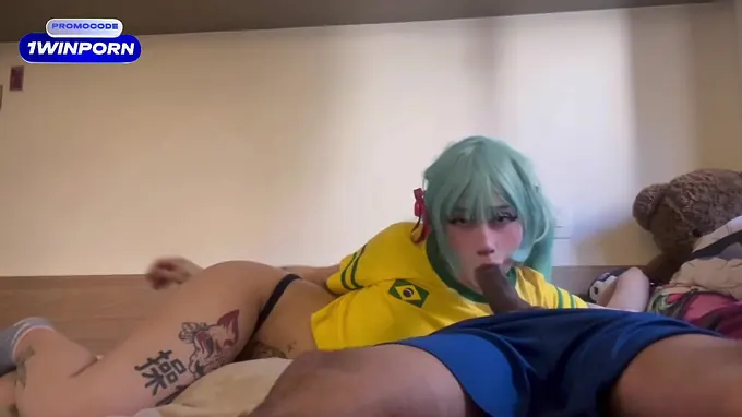 Amber Kai and her friend share a bed and get a hot load on their bed