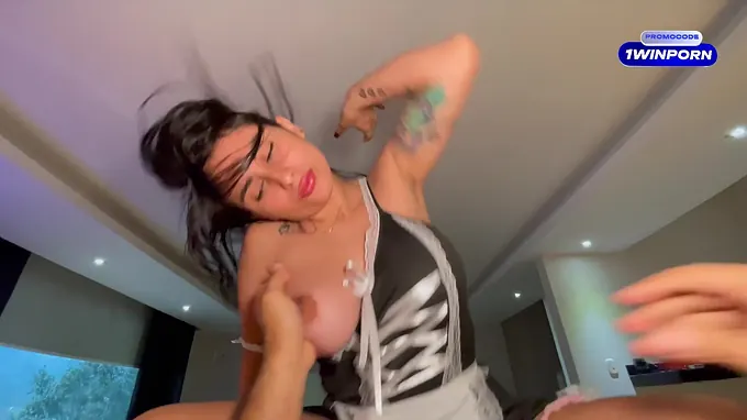 Jenifer Play, the Colombian maid, begs for her job and demands to be fucked hard in the condom