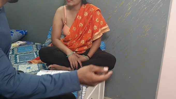 Stepmom Naveen gets dirty talking while getting her tight pussy eaten and doggy-styled by her village pal's stepmom Promila