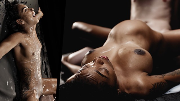 Dark-hued Angel GONZO takes on a fat stream of spunk & drinks it all in this jizz-packed compilation