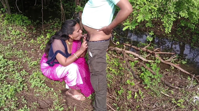 Observe Indian Horney duo get fucked in rear end-fashion and mouth-smashing in the jungle