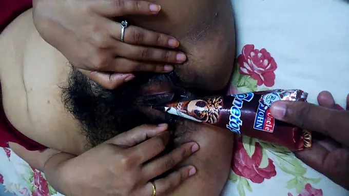 Mumba from Mumbai, a hairy chick, helps boyfriend with a sticky creampie