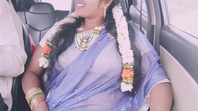 Warm Silk and her driver get sloppy in Indian car rail