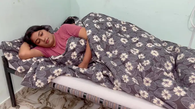 Step-siblings get naughty in the total night sofa with Indian Aunty