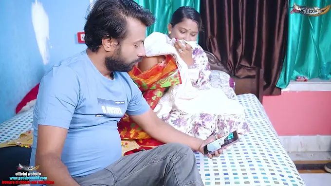 Desi Aunty and her hubby get naughty in a palace-style threesome