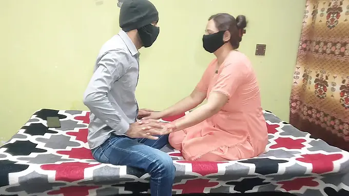 Desi Aunty & Bhabhi get their tight pussies drilled hard in steamy Indian threesome