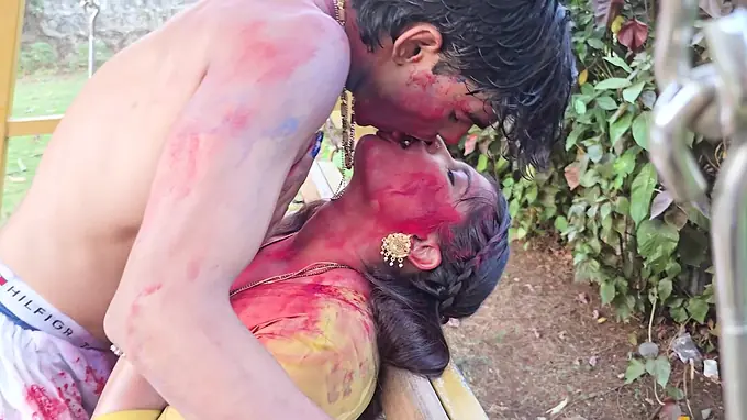 Desi Aunty and Tejashwini go wild with hardcore rough sex and lesbian 69