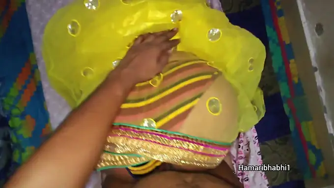 Indian Desi Bhabhi Boned In Yellow Lehnga. Super hot Chudai.