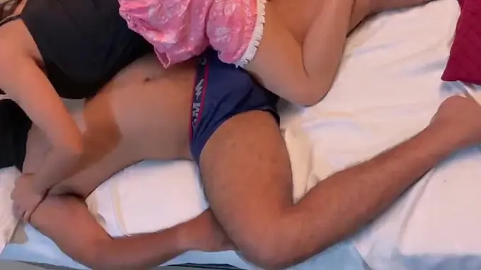 Dipa & Pank's wild threesome with ass bouncing, spit worship & panty play