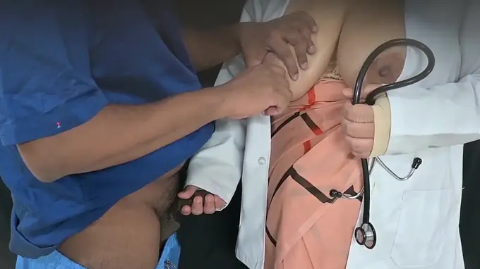 Tanya Bhabhi and her chubby doctor indulge in some steamy black cock action at the clinic