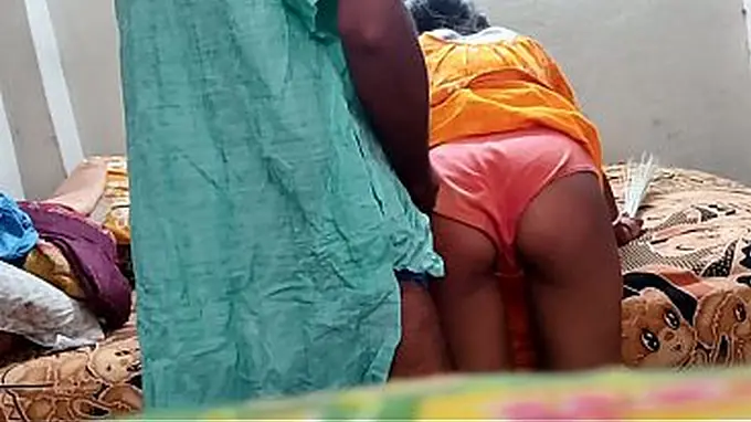 Nandini, the hot housewife, shows off her skills as a black-haired desi housewife