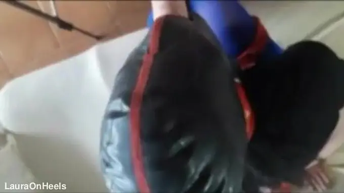 Laura On Heels & The Throater get kinky in blindfolded bondage, with a big cock & face-piercing fetish