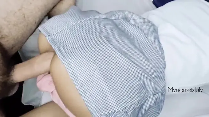 Naughty Japanese student nails horny student after mother's absence