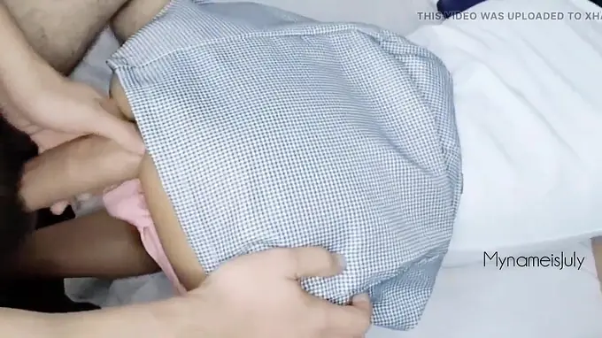 Naughty Japanese student nails horny student after mother's absence