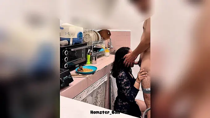 My Wifey caught cooking and fucks hard in the kitchen