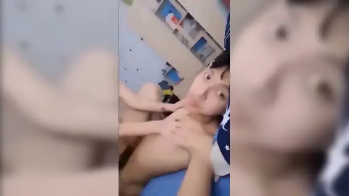 Seductive Asian teen with small tits kisses passionately and reaches orgasm