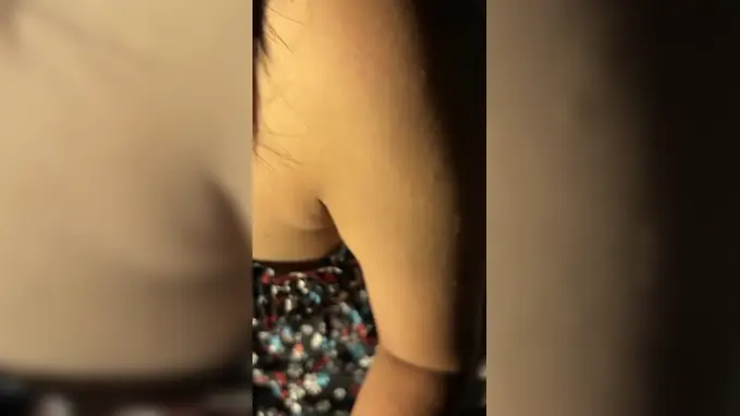 Horny Asian babe Atiqah cheats with pantyhose pussy closeup view
