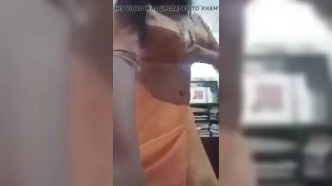 Indian girl with massive tits undresses saree in a wild solo session