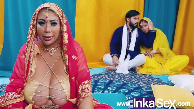 Stepmom Inka predominates her stepdaughter's guy with her hefty globes and sole fetish